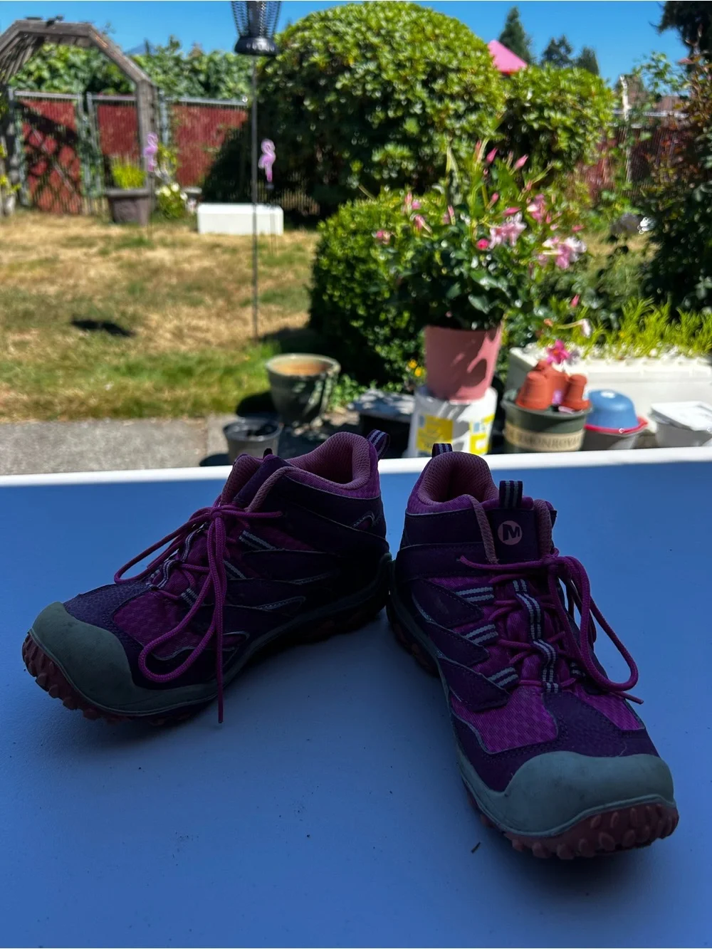 Merrell Kids Girl’s Purple and Pink Waterproof Hiking Boots Size 3